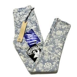 KSUBI Spray On Baddies Jeans 25 Women’s Floral 26x28 Mid Rise Denim Zip Fly NWT